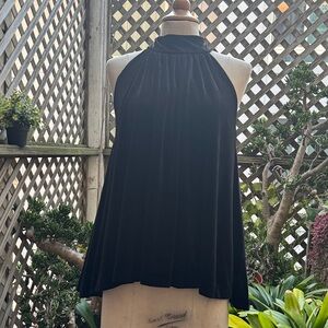 French Connection Black Velvet Swing Top. High neck. Size Medium 
EUC